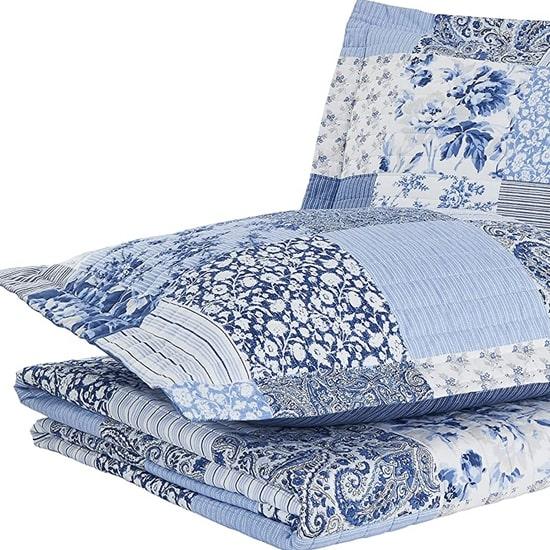 cxmicrotex Coastal Style Shell Starfish Pattern Printed Quilted Bedspread Set