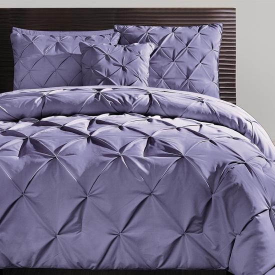 cxmicrofiber Luxury Soft Pintuck Solid Comforter Set