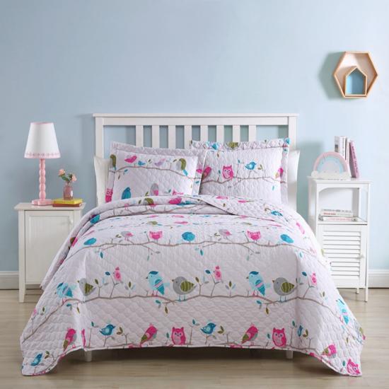 cxmicrotex  Owl Pink Quilt Set Girls Bedding Collection