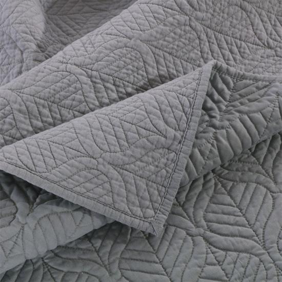 Grey Leaf Embroidery Bedding Blankets