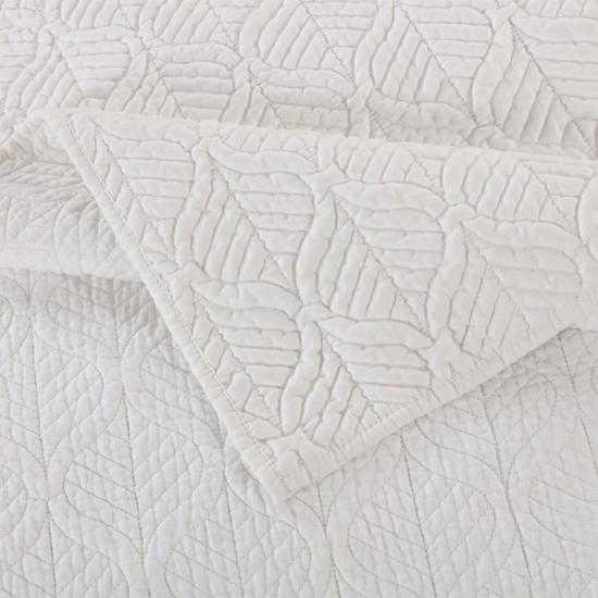 Grey Leaf Embroidery Bedding Blankets