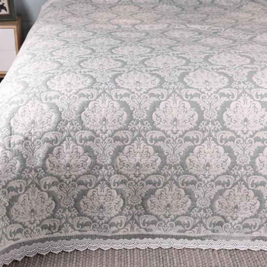 cxmicrotex  Medallion Jacquard Quilt Lace Trim Bedspread