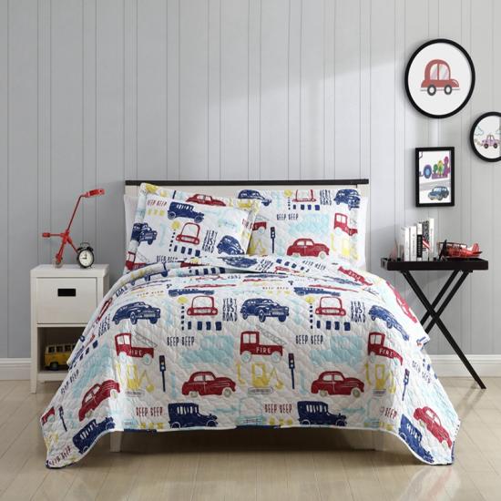 cxmicrotex  Children Quilt Car Pattern Printed Bedspread