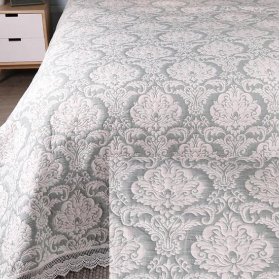 cxmicrotex  Medallion Jacquard Quilt Lace Trim Bedspread