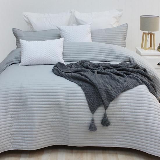 cxmicrotex Grey Channel Pinsonic Bedspread Coverlet