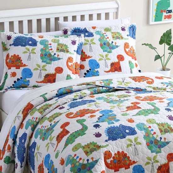 cxmicrotex  Kids Twin Bedding Set Dinosaur Quilted Bedspread