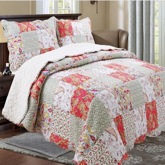 Print Quilted Bedspread Back To Sherp Reverse Cold Weather Bedding Collection