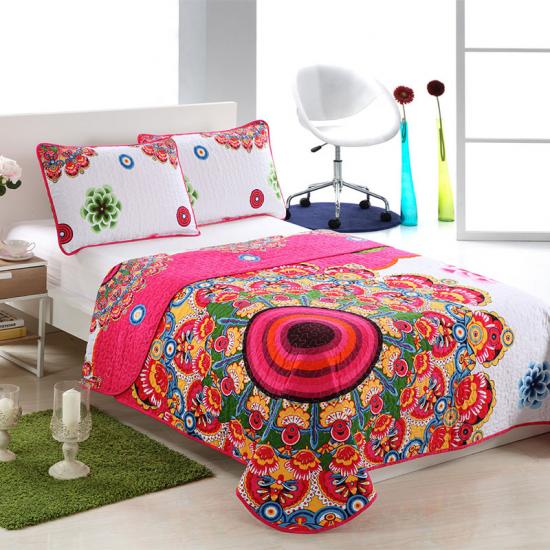 China Bedding Panel Printing Bedspread Set